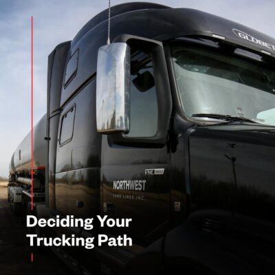 A black Northwest Tank Lines truck represents your trucking journey, whether you aspire to be an owner-operator or a owner-operator driver.